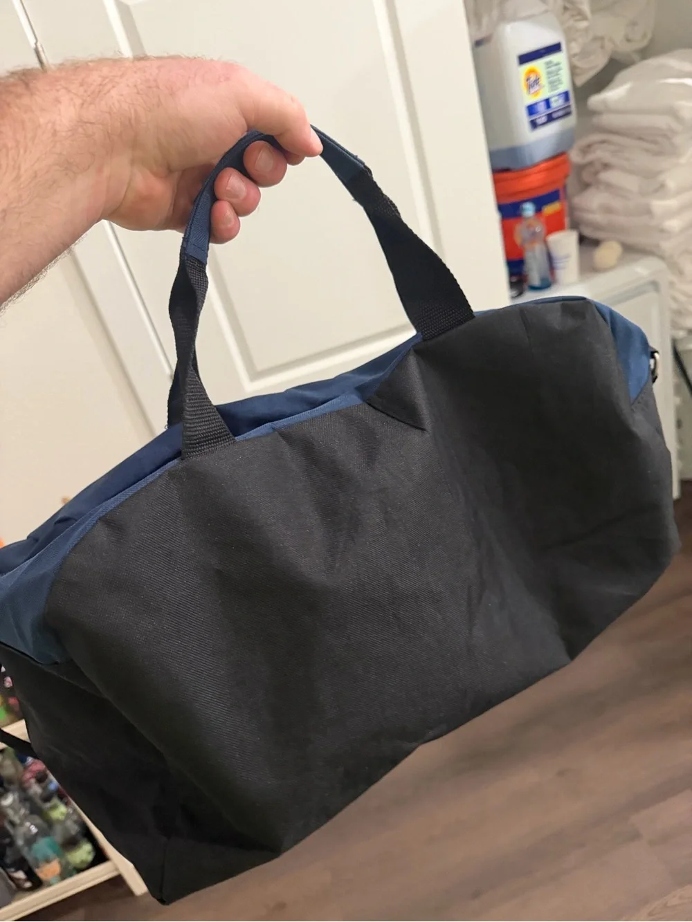 Crunch Black & Navy Duffel Bag with Logo